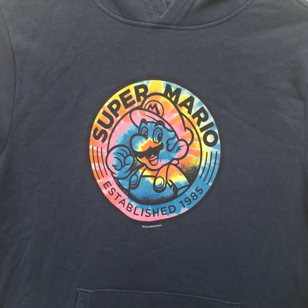Kids Old Navy Super Mario Tie Dye Navy Sweatshirt Size XL 14-16